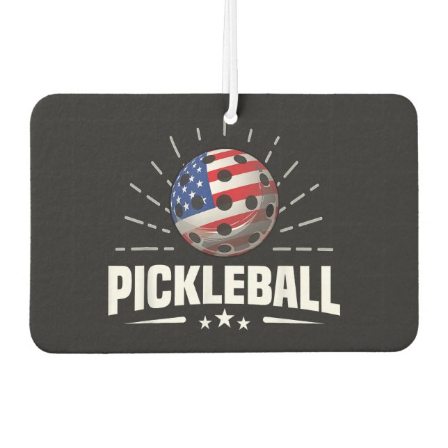 US American Flag Pickleball Player Air Freshener (Front)