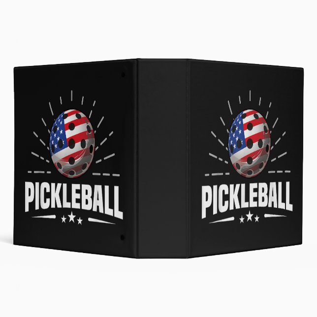 US American Flag Pickleball Player Binder (Background)