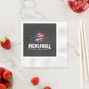 US American Flag Pickleball Player Napkin