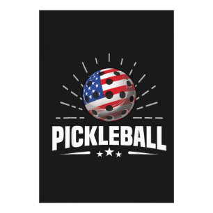 US American Flag Pickleball Player Photo Print