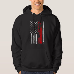 US American Flag Semi Truck Driver 18 Wheeler Truc Hoodie