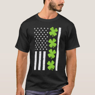 US American Flag Shamrock St Patricks Day Men Wome T-Shirt