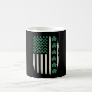 US American Flag Shamrocks St Patricks Day America Coffee Mug