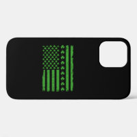 US American Flag Shamrocks St Patricks day