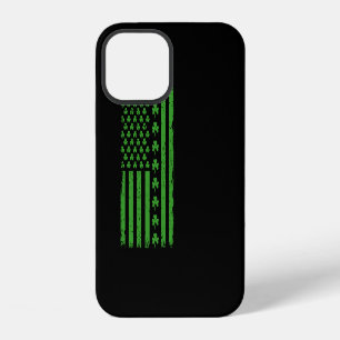 US American Flag Shamrocks St Patricks day iPhone 12 Case