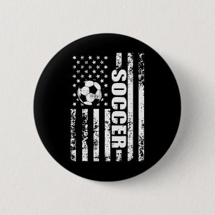 Us American Flag Soccer Patriotic Soccer  2 Inch Round Button