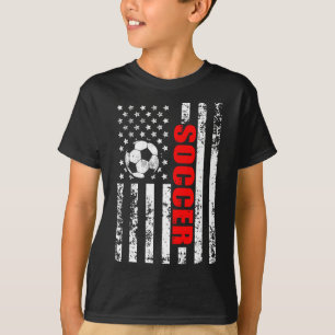 Us American Flag Soccer Patriotic Soccer Women Gir T-Shirt