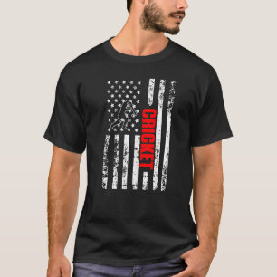US American Flag Sports Patriotic Cricket Premium T-Shirt