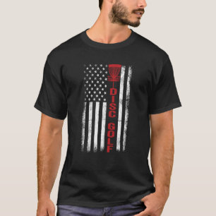US American Flag Sports Patriotic Disc Golf T-Shirt