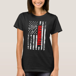 US American Flag Sports Patriotic Handball T-Shirt