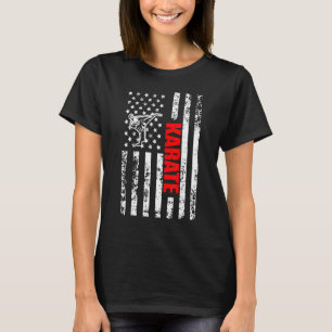 US American Flag Sports Patriotic Karate T-Shirt
