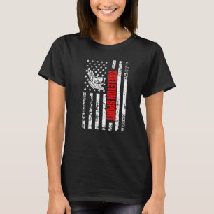 US American Flag Sports Patriotic Skeleton Sport T-Shirt