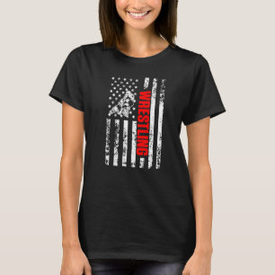 US American Flag Sports Patriotic Wrestling Premiu T-Shirt