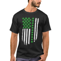 US American flag St Patricks Day Vintage Shamrocks