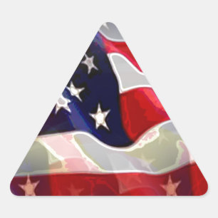 US American Flag Triangle Sticker