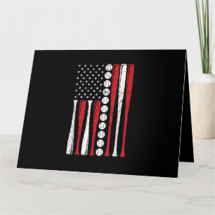 US American Flag Vintage Baseball Flag 4th Of July Card