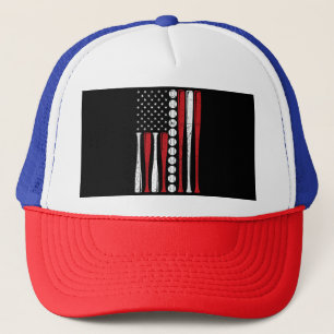 US American Flag Vintage Baseball Flag 4th Of July Trucker Hat