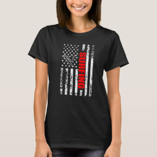 US American Flag Water Sports Patriotic Big Wave S T-Shirt