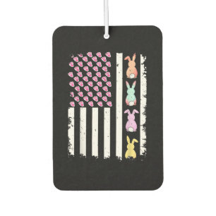 US American Flag with Bunny for Easter Day Air Freshener