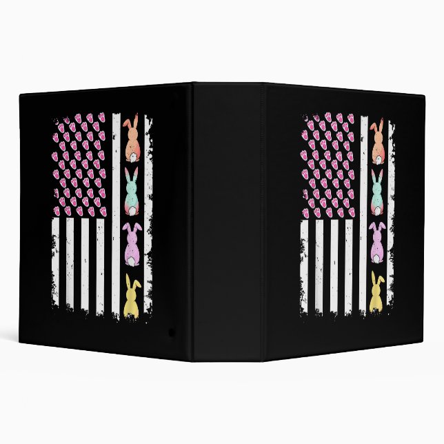 US American Flag with Bunny for Easter Day Binder (Background)