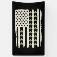 US American Flag With Shamrocks for St Patricks 