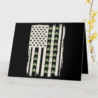 US American Flag With Shamrocks for St Patricks 