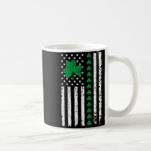 Us american flag with shamrocks for st patricks da coffee mug