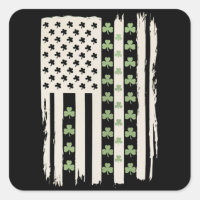 US American Flag With Shamrocks for St Patricks