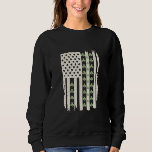 US American Flag With Shamrocks for St Patricks Sweatshirt