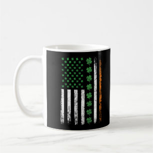 US American Flag with Shamrocks St Patricks Day  Coffee Mug
