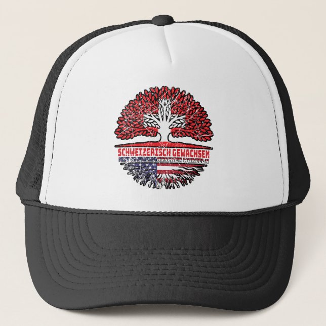 US American Swiss Baum Root Trucker Hat (Front)