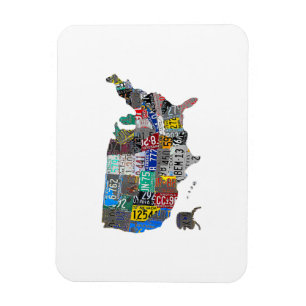 US American United States Map Flag License Plate A Magnet