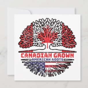 US American USA United States Canadian Canada Tree Card