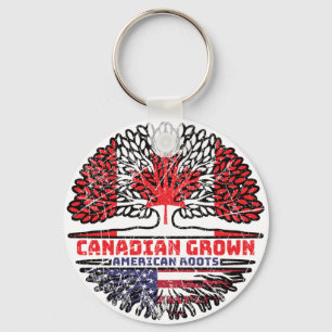 US American USA United States Canadian Canada Tree Keychain
