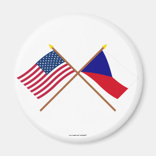 US and Czech Republic Crossed Flags Magnet