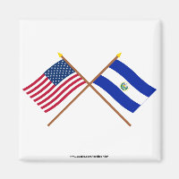 US and El Salvador Crossed Flags