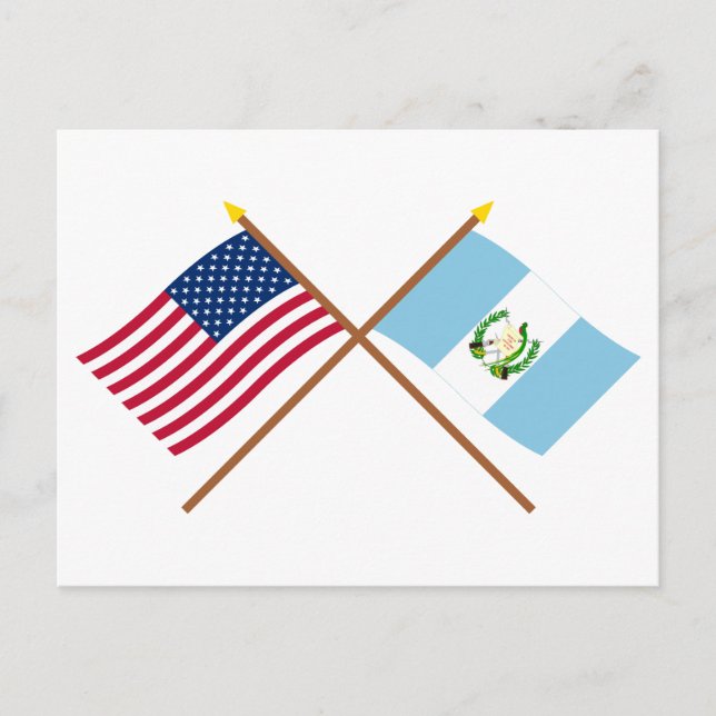 US and Guatemala Crossed Flags Postcard (Front)