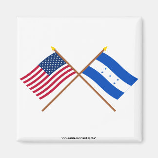 US and Honduras Crossed Flags Magnet