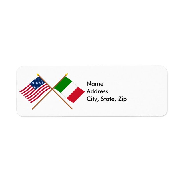 US and Italy Crossed Flags (Front)
