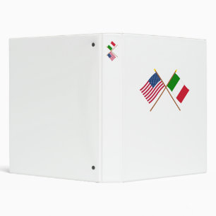 US and Italy Crossed Flags Binder
