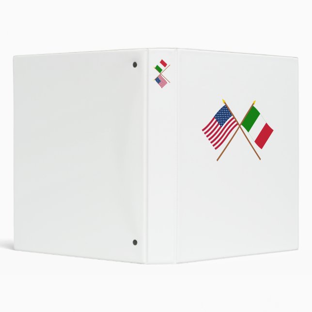 US and Italy Crossed Flags Binder (Background)