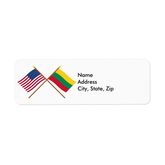 US and Lithuania Crossed Flags (Front)