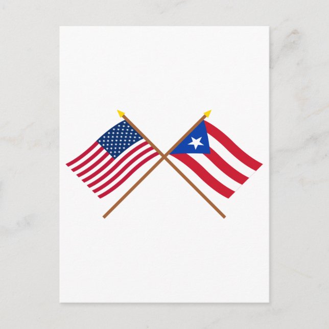 US and Puerto Rico Crossed Flags Postcard (Front)