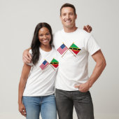 US and St Kitts & Nevis Crossed Flags T-Shirt (Unisex)