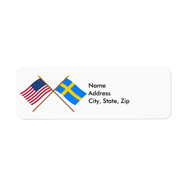 US and Sweden Crossed Flags (Front)