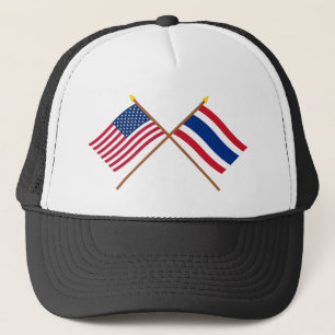 US and Thailand Crossed Flags Trucker Hat