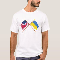 US and Ukraine Crossed Flags