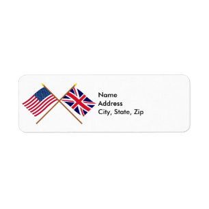 US and United Kingdom Crossed Flags