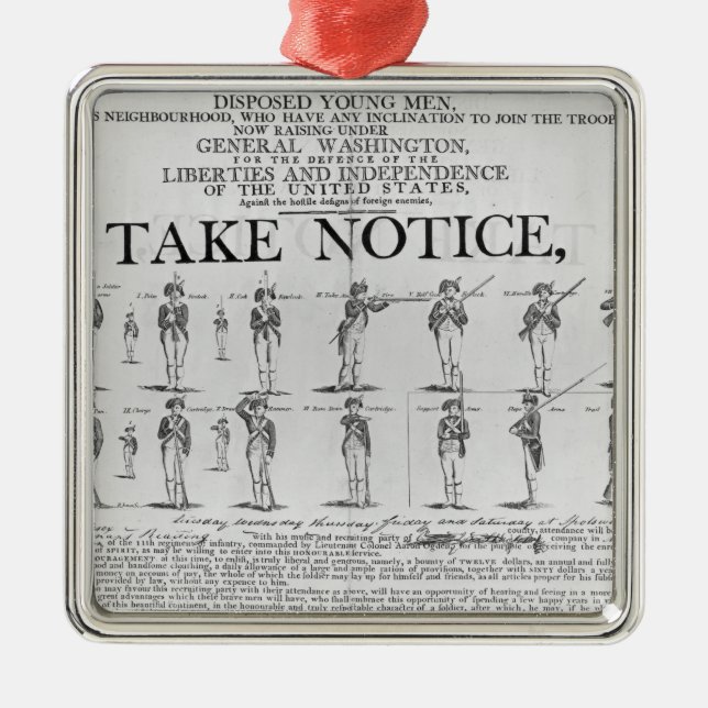 US Army Recruiting Showing Various Positions Metal Ornament (Front)