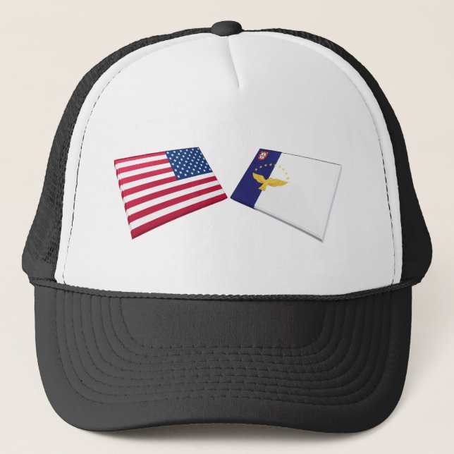 US & Azores Flags Trucker Hat (Front)